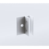 Shower Heads & Screens: 100x90cm Corner Frameless Shower Screen with White Wall F-Brackets and SS Hinges, Round Knob Handle