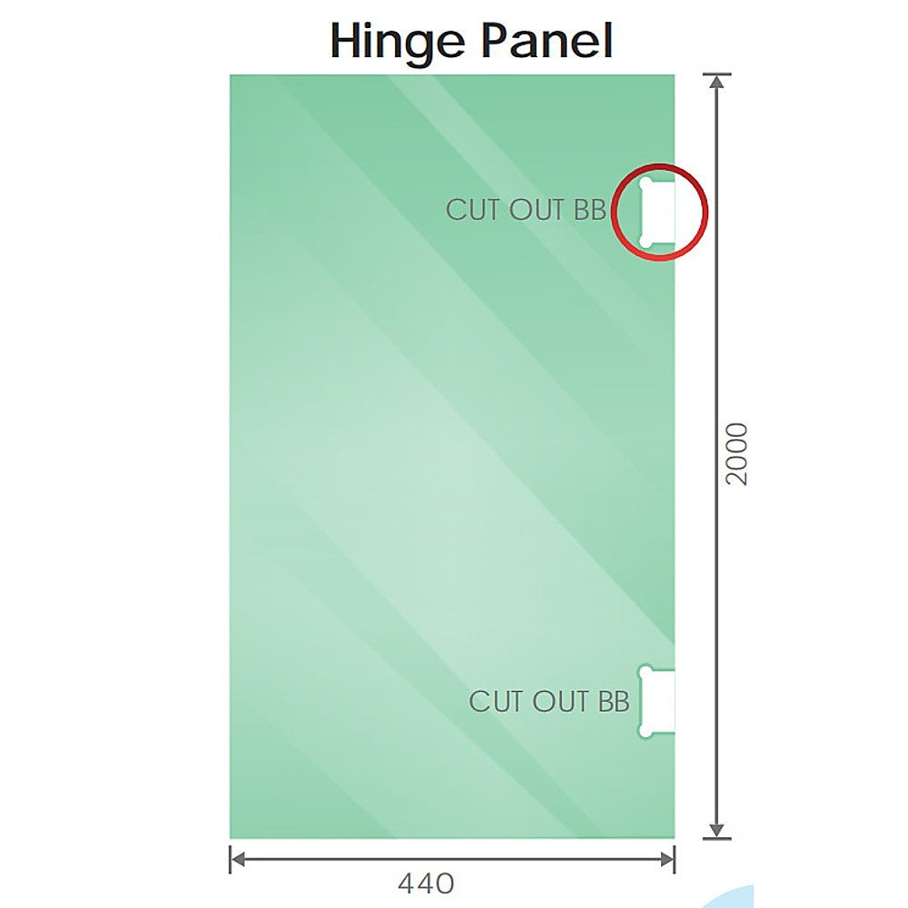 Shower Heads & Screens: 110x70cm Corner Frameless Shower Screen with White Wall F-Brackets and SS Hinges, Square Double Pull Handle