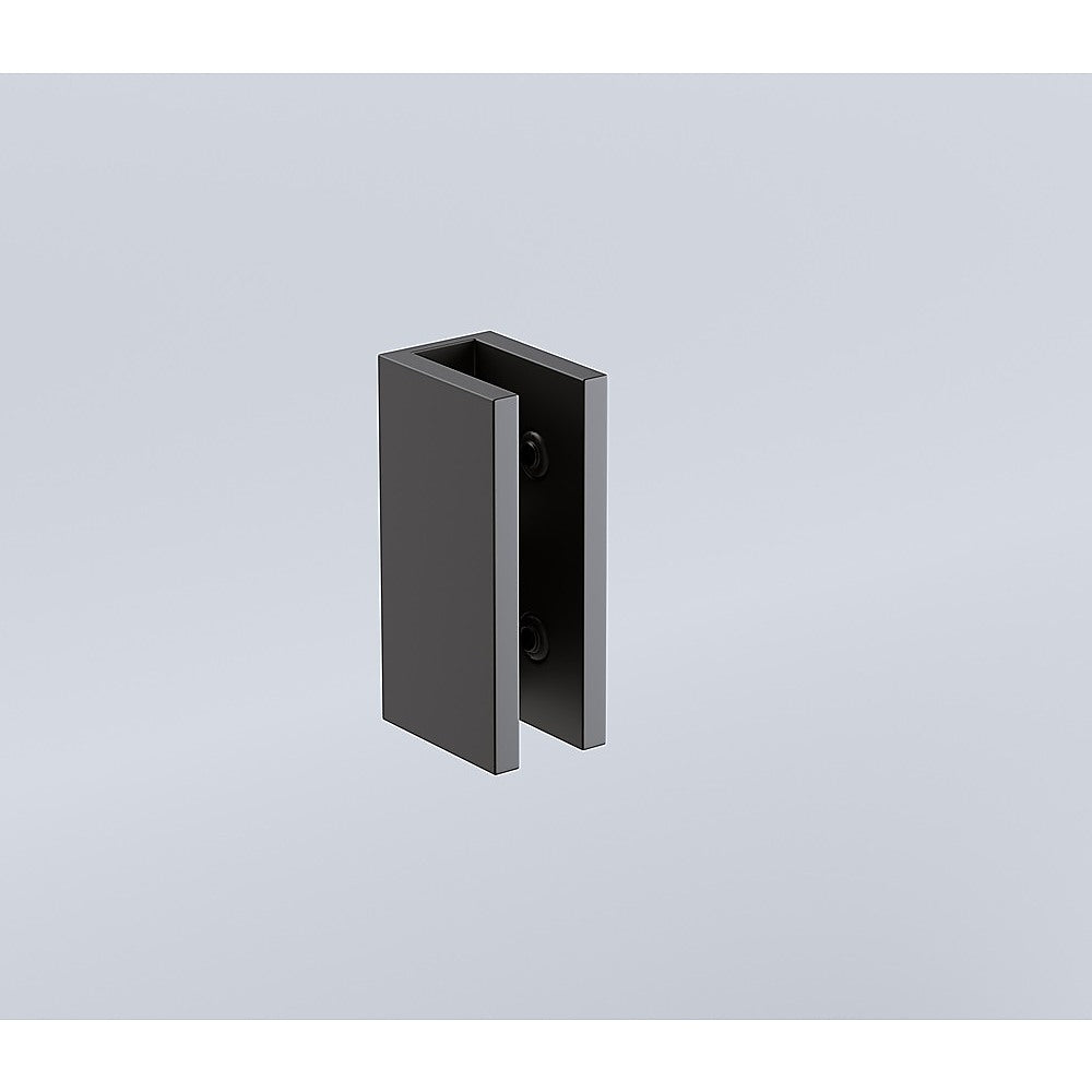 Shower Heads & Screens: 110x110cm Corner Frameless Shower Screen with Black Wall U-Brackets and SS Hinges, Square Double Pull Handle