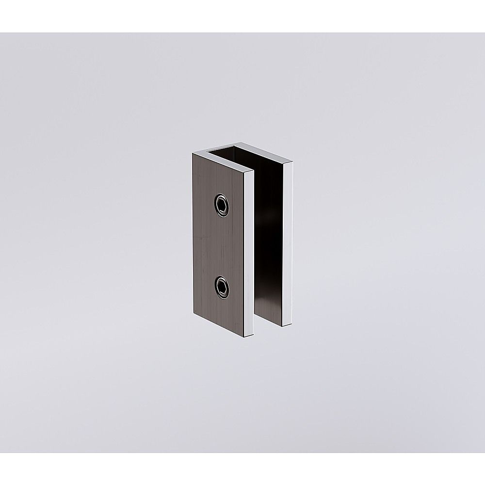 Shower Heads & Screens: 100x70cm Corner Frameless Shower Screen with Gunmetal Wall U-Brackets and Brass Hinges, Square Knob Handle