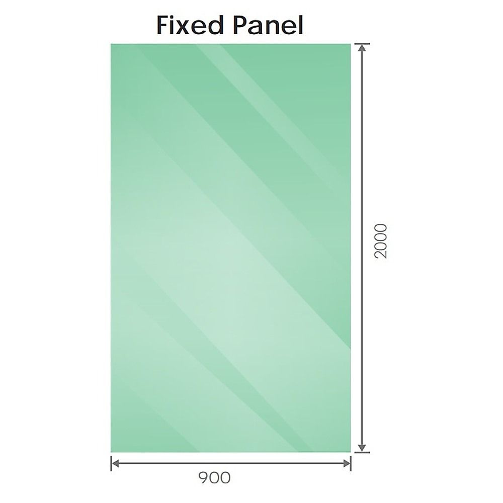 100x90cm Corner Frameless Shower Screen with Nickel Wall Channel and Floor F-Bracket and Brass Hinges, Square Knob Handle