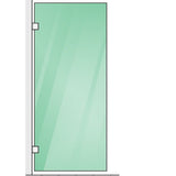 120x80cm Corner Frameless Shower Screen with Gold Brackets and Brass Hinges, Square Knob Handle