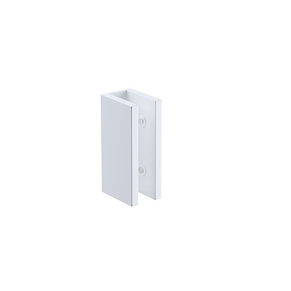 Shower Heads & Screens: 90x70cm Corner Frameless Shower Screen with White Wall U-Brackets and Brass Hinges, Square Double Pull Handle