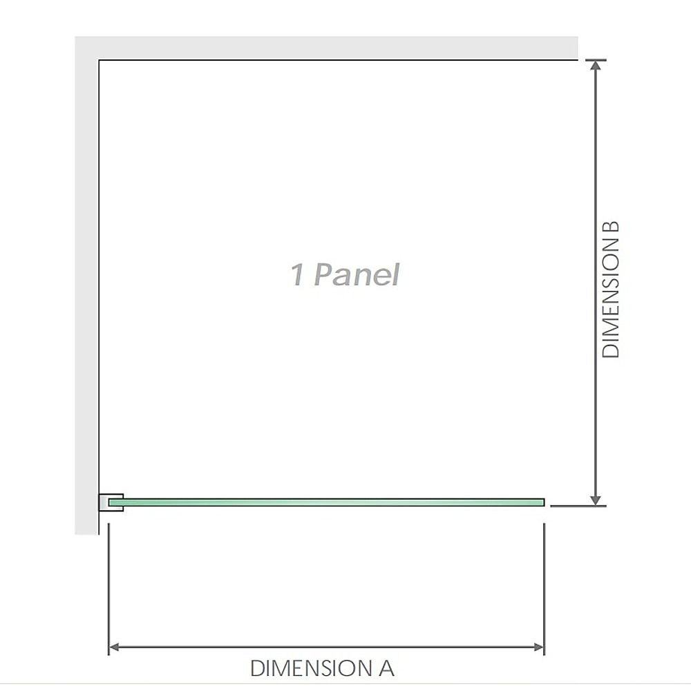 100x90cm Corner Frameless Shower Screen with Nickel Brackets and Brass Hinges, Square Double Pull Handle