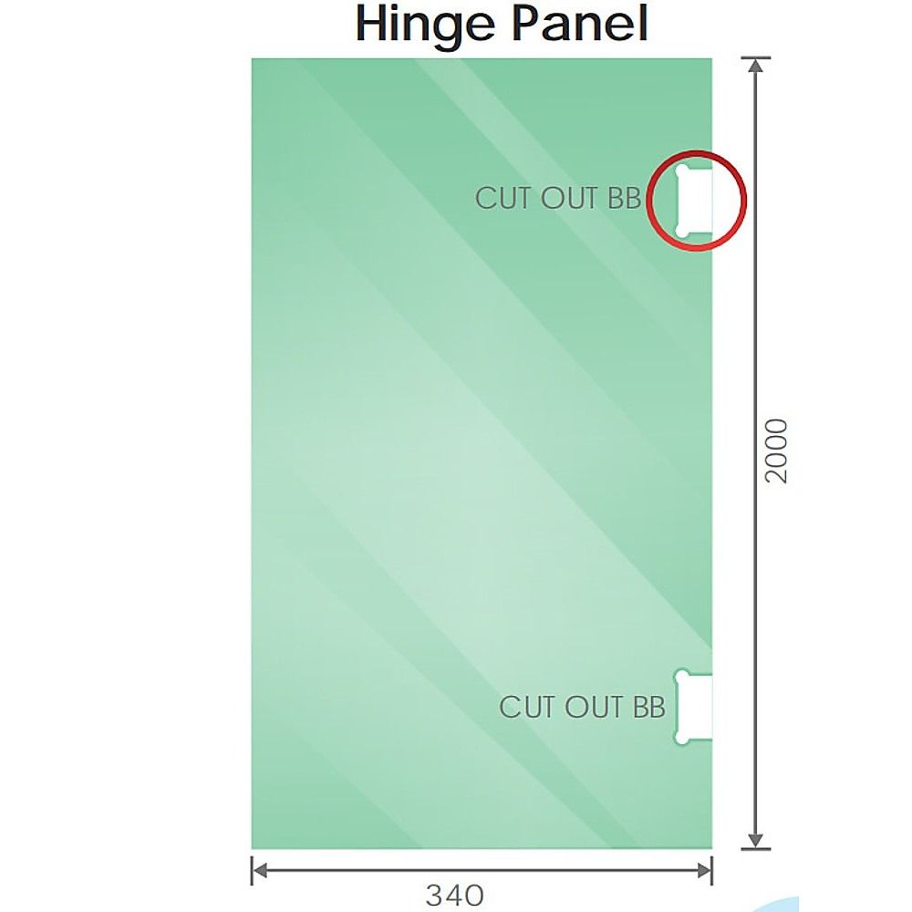 100x100cm Corner Frameless Shower Screen with Nickel F-Brackets and Brass Hinges, Square Double Pull Handle