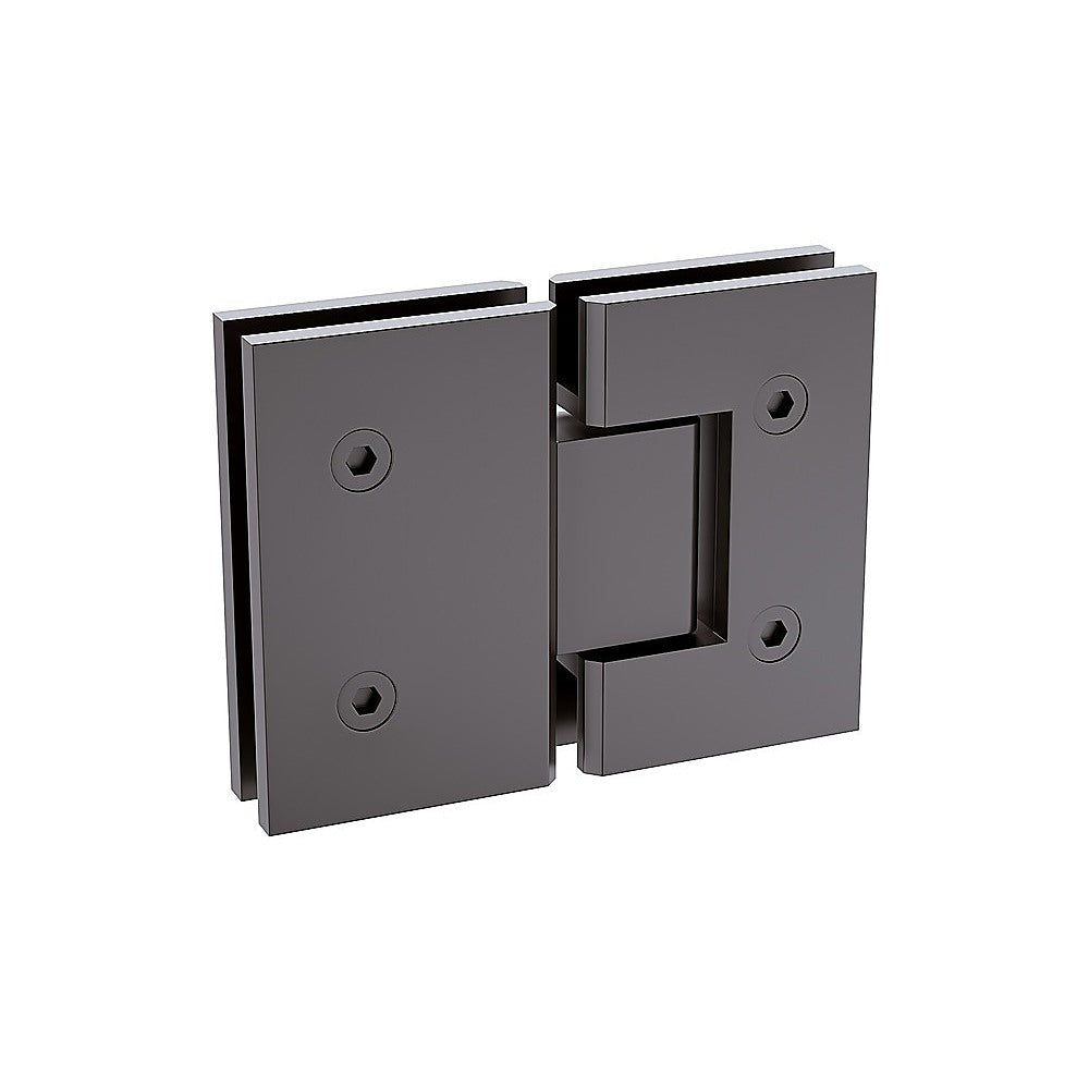 Shower Heads & Screens: 110x70cm Corner Frameless Shower Screen with Gunmetal Wall U-Brackets and Brass Hinges, Square Double Pull Handle