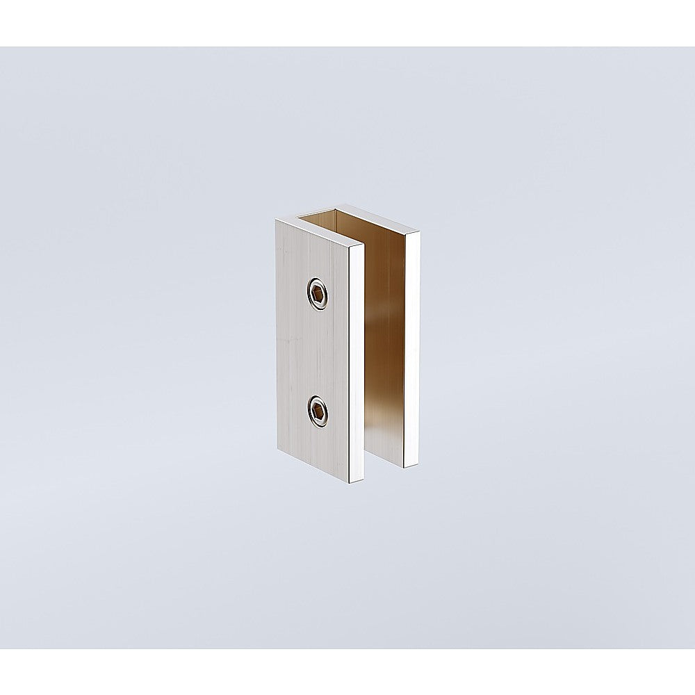 Shower Heads & Screens: 110x90cm Corner Frameless Shower Screen with Nickel Wall U-Brackets and Brass Hinges, Square Double Pull Handle