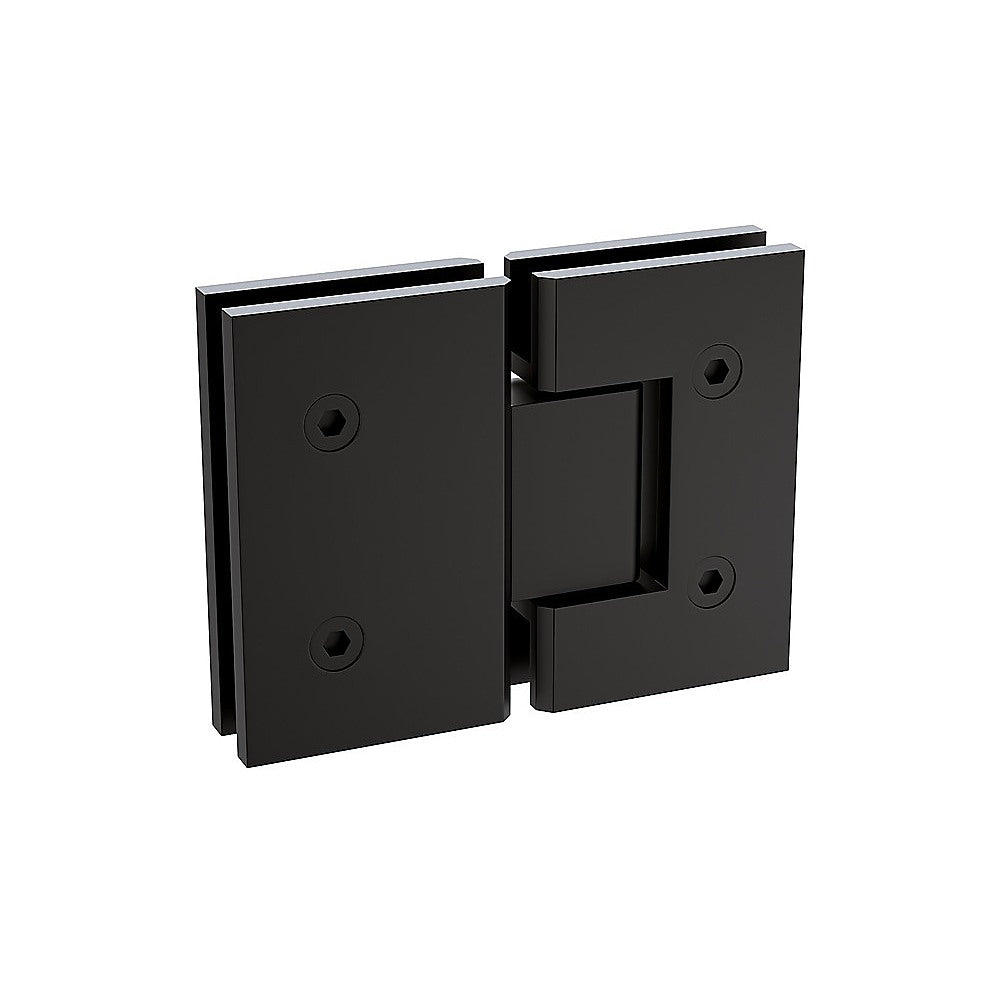 Shower Heads & Screens: 110x110cm Corner Frameless Shower Screen with Black Wall U-Brackets and Brass Hinges, Square Double Pull Handle