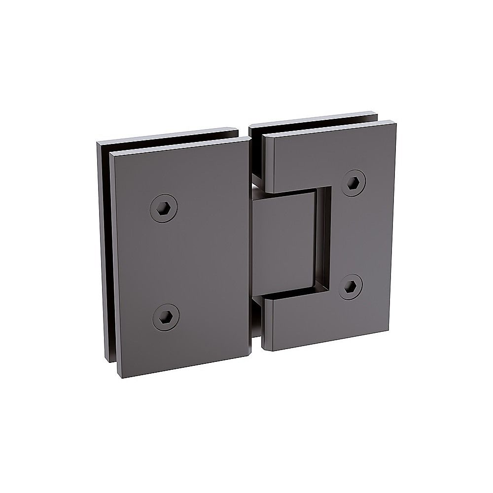 Shower Heads & Screens: 110x110cm Corner Frameless Shower Screen with Gunmetal Wall & Floor F-Brackets and Brass Hinges, Square Double Pull Handle