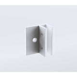 120x100cm Corner Frameless Shower Screen with White Brackets and Brass Hinges, Square Double Pull Handle