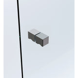 Shower Heads & Screens: 90x80cm Gunmetal Corner Frameless Shower Screen with Wall Channel Brackets, Stainless Steel Hinges & Square Knob Handle