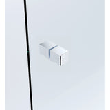 110x110cm Corner Frameless Shower Screen with Chrome Channel and SS Hinges, Square Knob Handle
