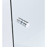 100x90cm Corner Frameless Shower Screen with Chrome Channel and SS Hinges, Round Knob Handle