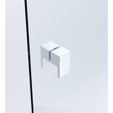 110x100cm Corner Frameless Shower Screen with Chrome Channel and SS Hinges, Square Double Pull Handle
