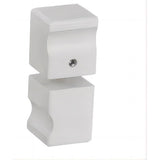 Shower Heads & Screens: 90x80cm Corner Frameless Shower Screen  White Wall Channel with Brass Hinges & Square Knob Handle