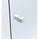 Shower Heads & Screens: 90x80cm Corner Frameless Shower Screen  White Wall Channel with Brass Hinges & Square Knob Handle