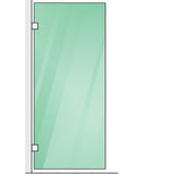100x90cm Corner Frameless Shower Screen with Gunmetal Channel and Brass Hinges, Square Knob Handle