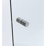 110x90cm Corner Frameless Shower Screen with Gunmetal Channel and Brass Hinges, Round Knob Handle