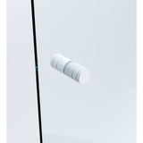 Shower Heads & Screens: 110x100cm Corner Frameless Shower Screen  White Wall Channel with Brass Hinges & Round Knob Handle