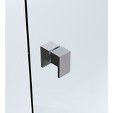 Shower Heads & Screens: 90x70cm Corner Frameless Shower Screen  Gunmetal Wall Channel with Brass Hinges & Square Double Pull Handle