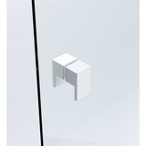 Shower Heads & Screens: 90x80cm Corner Frameless Shower Screen  White Wall Channel with Brass Hinges & Square Double Pull Handle