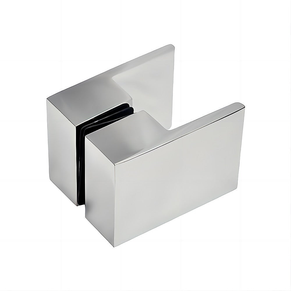 Shower Heads & Screens: 110x110cm Corner Frameless Shower Screen  Chrome Wall Channel with Brass Hinges & Square Double Pull Handle