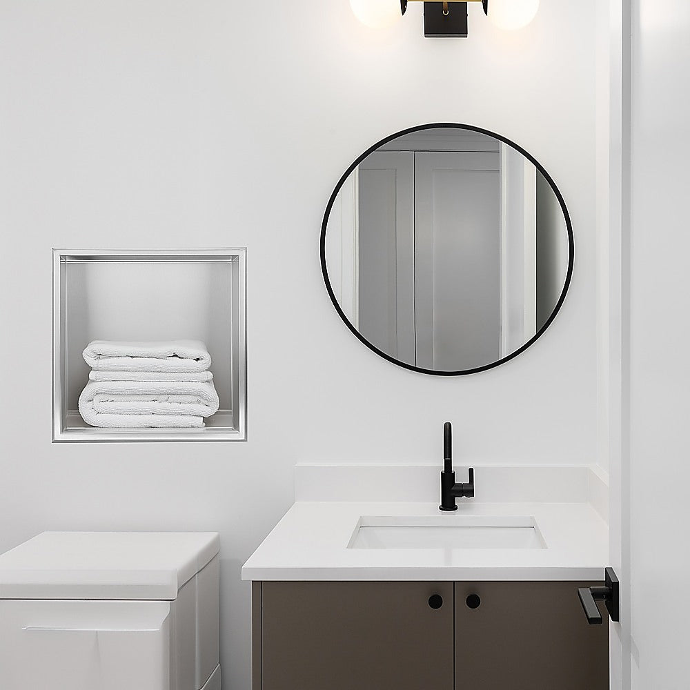 Kitchen & Bathroom DIY: 336 x 336 x 101mm Shower Niche Single Shelf Organizer No Tile Needed in Stainless Steel Finish