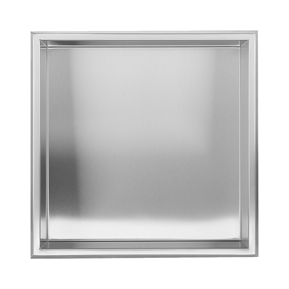 Kitchen & Bathroom DIY: 336 x 336 x 101mm Shower Niche Single Shelf Organizer No Tile Needed in Stainless Steel Finish