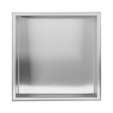 336 x 336 x 101mm Shower Niche Single Shelf Organizer No Tile Needed in Stainless Steel Finish
