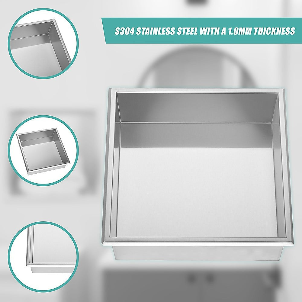 Kitchen & Bathroom DIY: 336 x 336 x 101mm Shower Niche Single Shelf Organizer No Tile Needed in Stainless Steel Finish