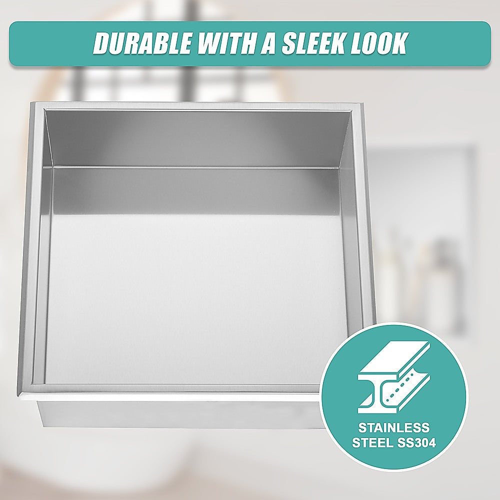 Kitchen & Bathroom DIY: 336 x 336 x 101mm Shower Niche Single Shelf Organizer No Tile Needed in Stainless Steel Finish