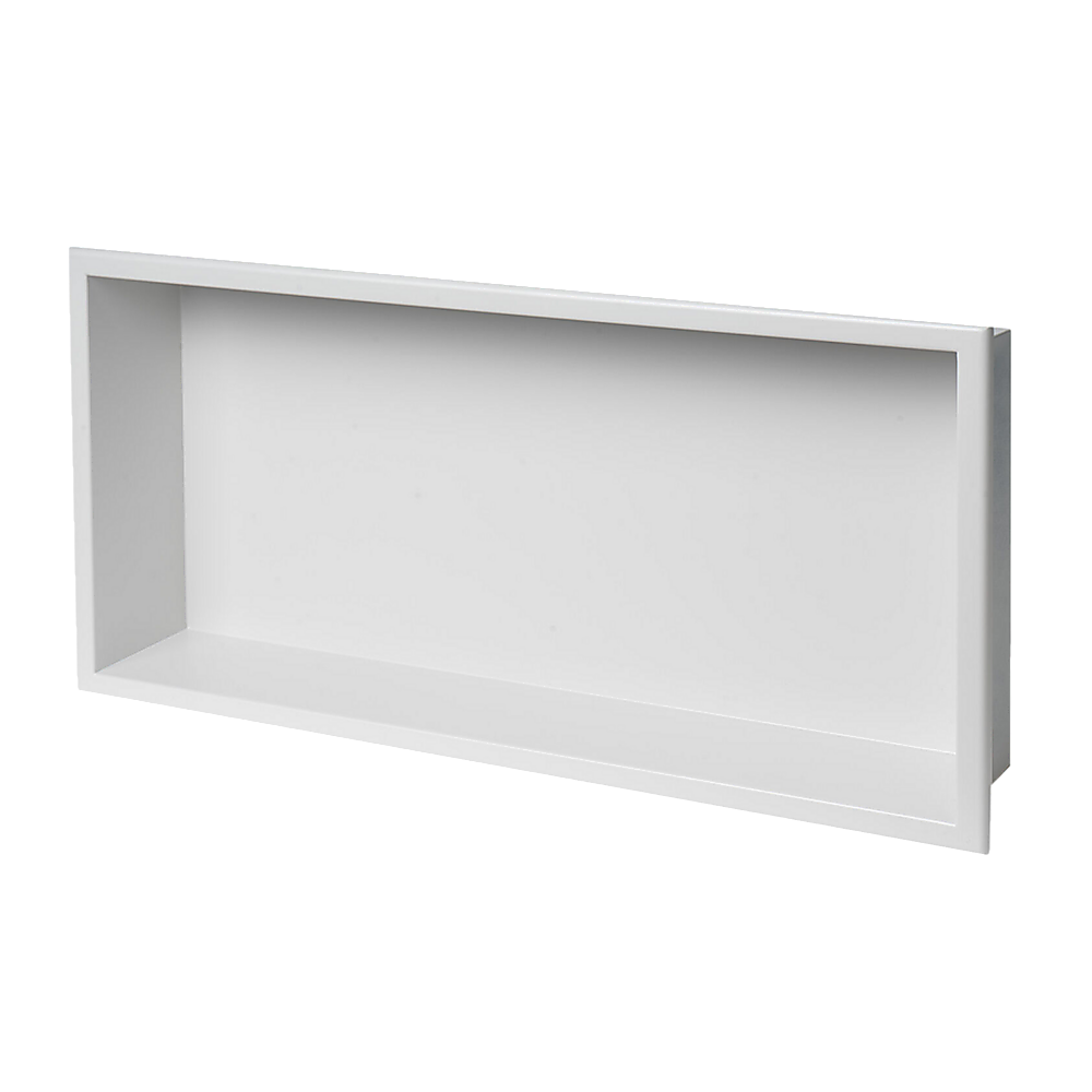 Kitchen & Bathroom DIY: 641 x 336 x 101mm Shower Niche Single Shelf Organizer No Tile Needed in White