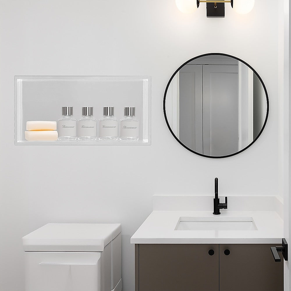 Kitchen & Bathroom DIY: 641 x 336 x 101mm Shower Niche Single Shelf Organizer No Tile Needed in White