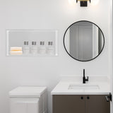 641 x 336 x 101mm Shower Niche Single Shelf Organizer No Tile Needed in White