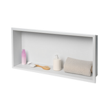 641 x 336 x 101mm Shower Niche Single Shelf Organizer No Tile Needed in White