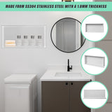 641 x 336 x 101mm Shower Niche Single Shelf Organizer No Tile Needed in White