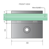100x100cm Double Door Corner Shower Screen with Nickel Brackets and SS Hinges, Square double pull Handle