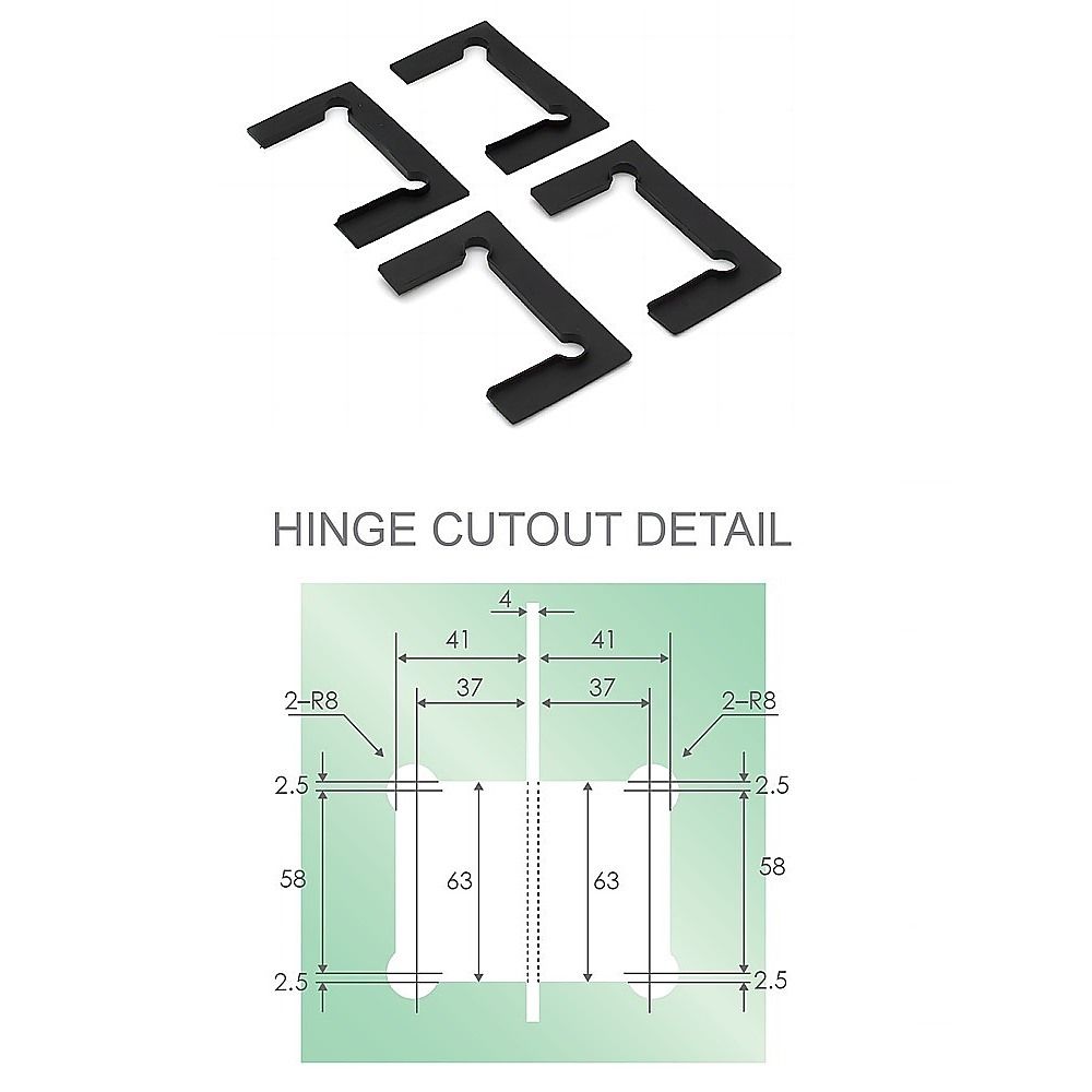 Shower Heads & Screens: 90x110cm Double Door Corner Shower Screen  Black Wall F-Brackets, SS Hinges & Square knob Handle