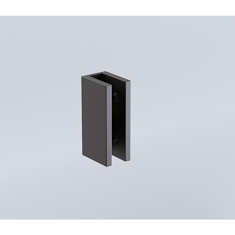 Shower Heads & Screens: 100x110cm Double Door Corner Shower Screen  Black Wall U-Brackets, SS Hinges & Square knob Handle