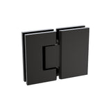 Shower Heads & Screens: 100x110cm Double Door Corner Shower Screen  Black Wall F-Brackets, SS Hinges & Square knob Handle