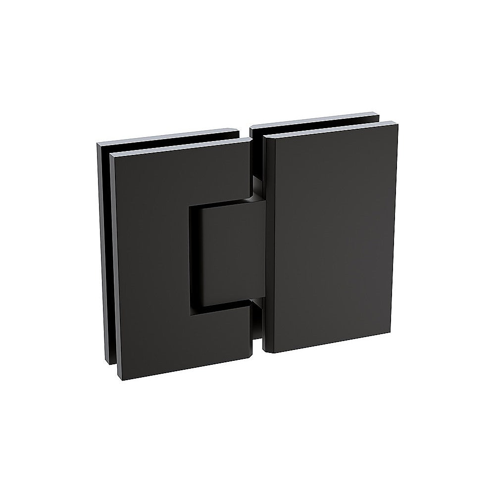 110x120cm Double Door Corner Shower Screen – Black F-Brackets, SS Hinges & Round Knob Handle