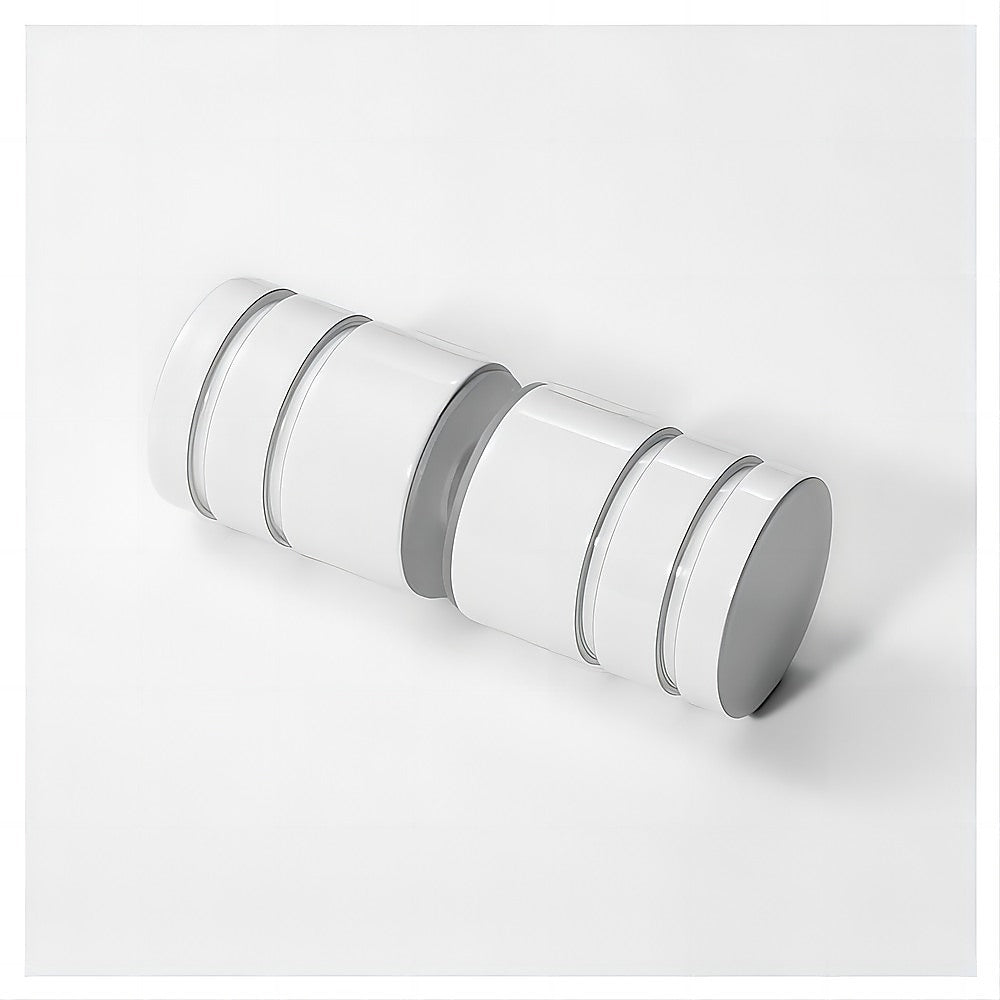 90x90cm Double Door Corner Shower Screen – Wall Channels with SS Hinges in White, Round Handle