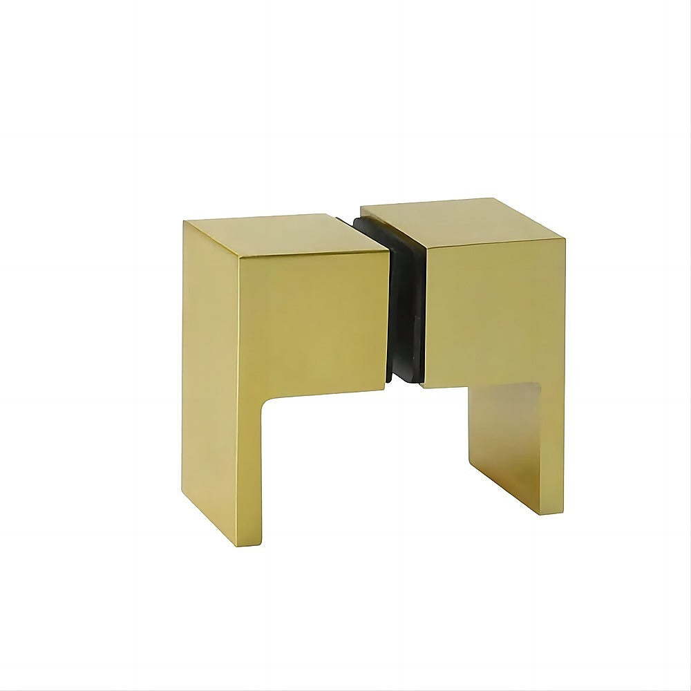 Shower Heads & Screens: 110x110cm Double Door Corner Shower Screen  Wall Channels with SS Hinges in Gold, Square double pull Handle