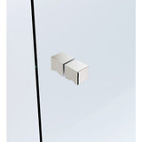 100x110cm Double Door Corner Shower Screen – Wall Channels with SS Hinges in Nickel, Square Knob Handle