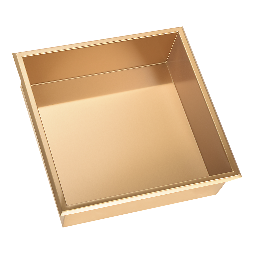 Kitchen & Bathroom DIY: 336 x 336 x 101mm Shower Niche Single Shelf Organizer No Tile Needed in Gold