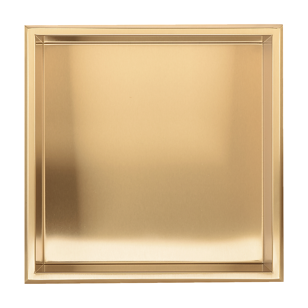Kitchen & Bathroom DIY: 336 x 336 x 101mm Shower Niche Single Shelf Organizer No Tile Needed in Gold