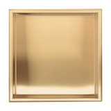 336 x 336 x 101mm Shower Niche Single Shelf Organizer No Tile Needed in Gold