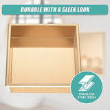 336 x 336 x 101mm Shower Niche Single Shelf Organizer No Tile Needed in Gold