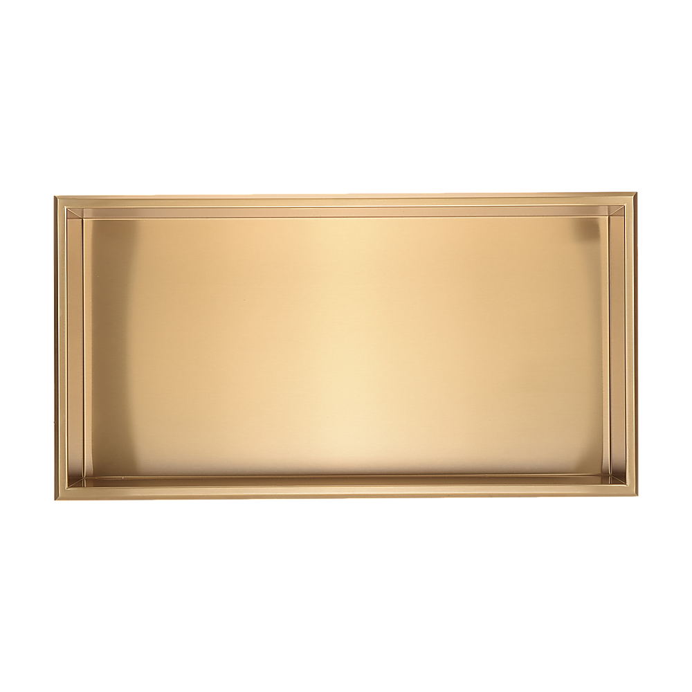 Kitchen & Bathroom DIY: 641 x 336 x 101mm Shower Niche Single Shelf Organizer No Tile Needed in Gold