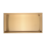 641 x 336 x 101mm Shower Niche Single Shelf Organizer No Tile Needed in Gold